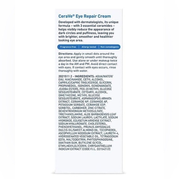 NWT - CeraVe Eye Repair Cream dark circles hyaluronic acid ceramides full size - Picture 4 of 11